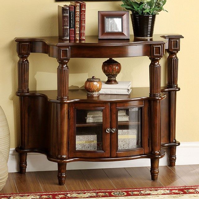 Antique oak traditional side table by Furniture of America