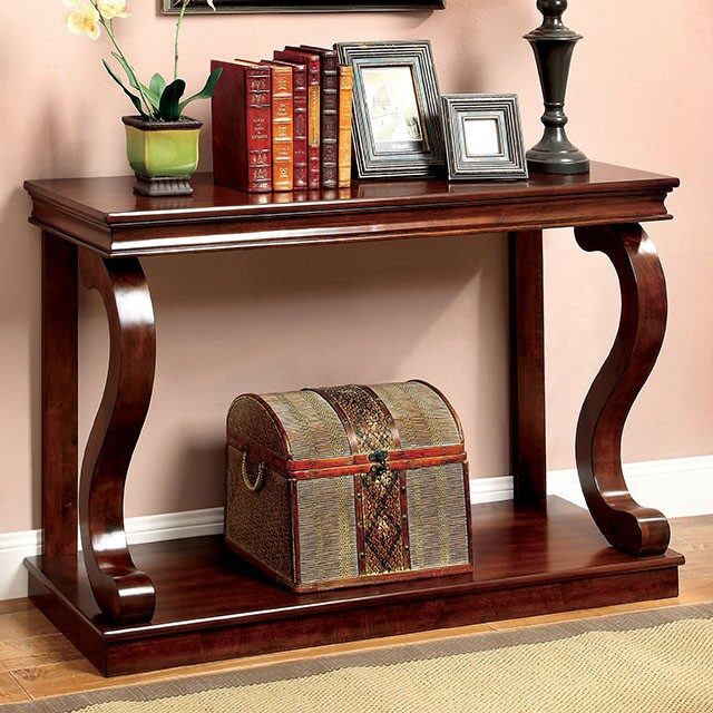 Cherry transitional console table by Furniture of America