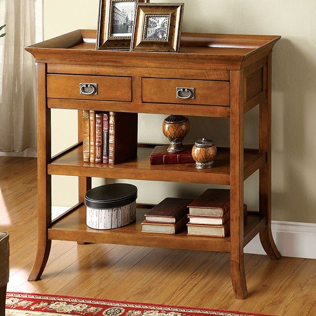 Medium oak cottage side table by Furniture of America