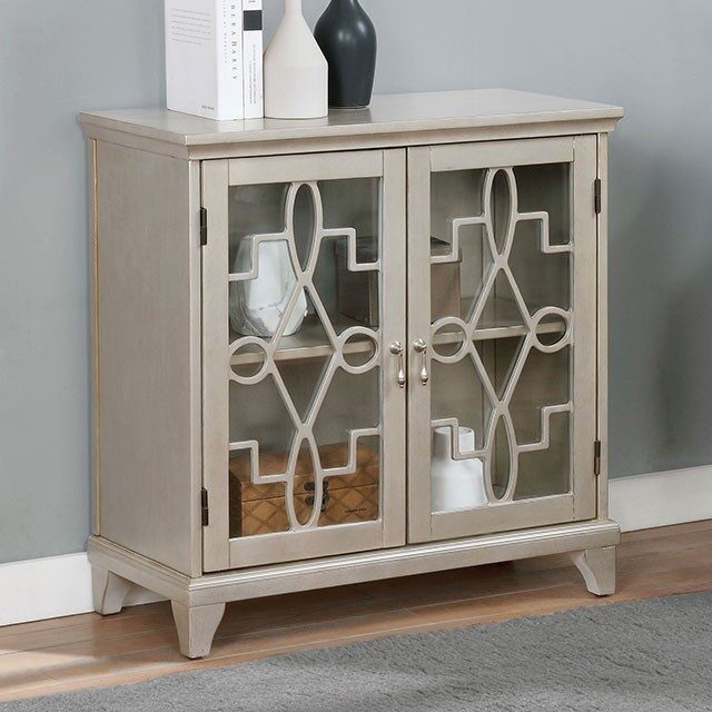 Silver wood transitional cabinet by Furniture of America