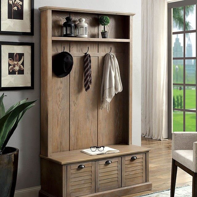 Weathered gray rustic hallway cabinet by Furniture of America