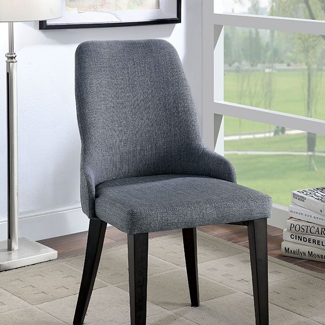 Gray padded fabric upholstery transitional chair by Furniture of America
