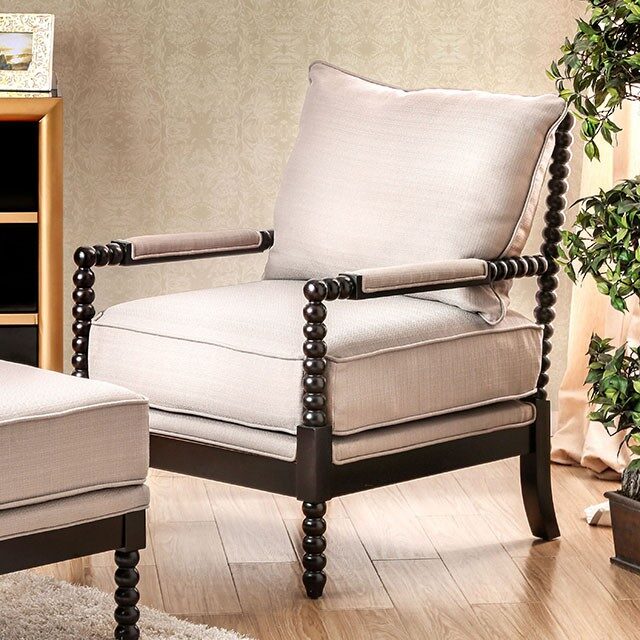Beige contemporary accent chair by Furniture of America