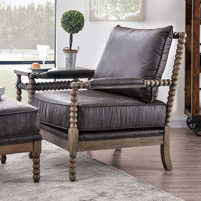 Warm gray transitional accent chair by Furniture of America
