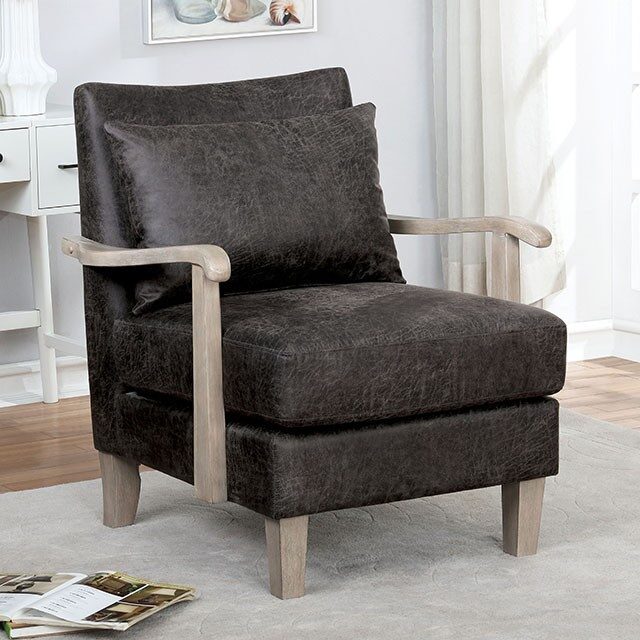 Gray transitional accent chair by Furniture of America