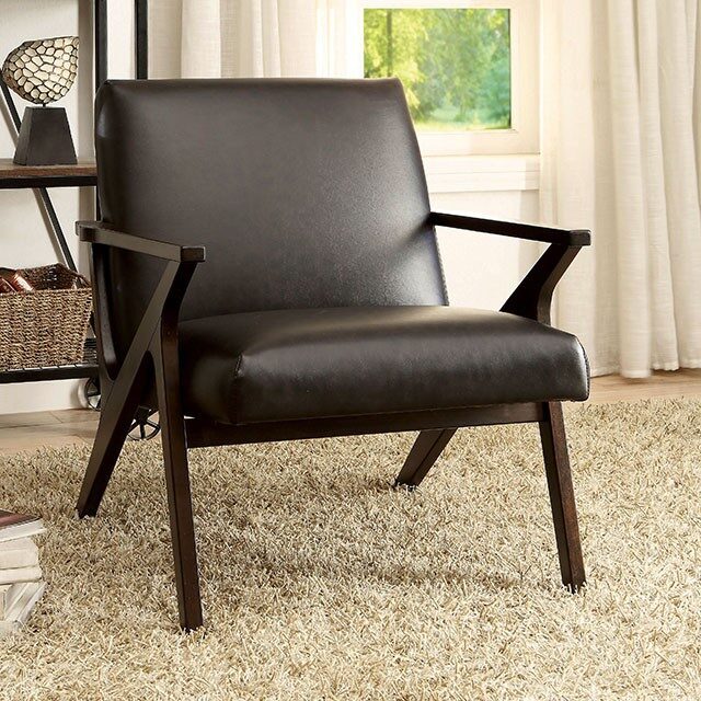 Dark brown contemporary accent chair by Furniture of America