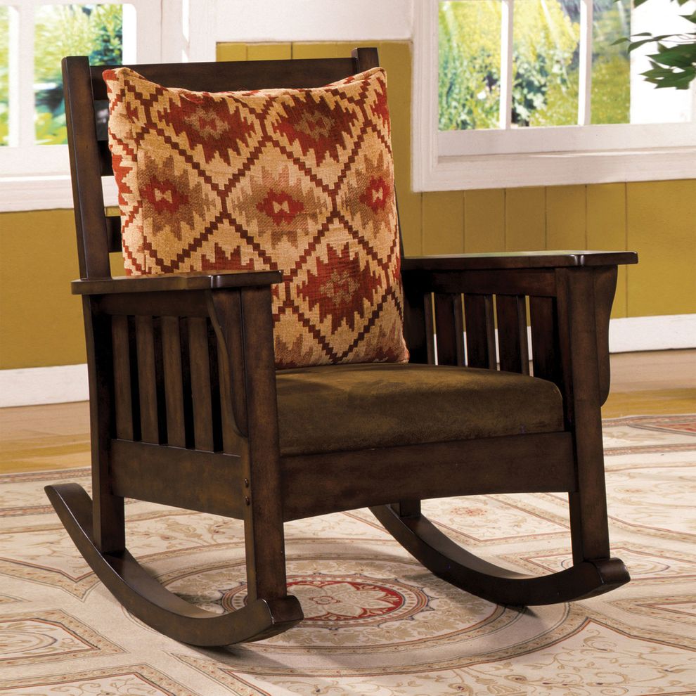 Dark Oak Morrisville Traditional Rocking Chair by Furniture of America