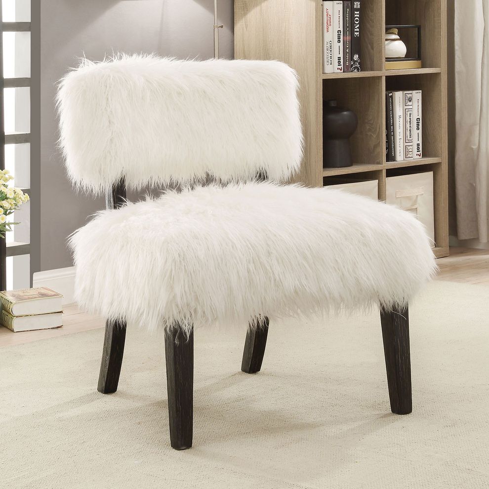 White/Black Contemporary Accent Chair by Furniture of America