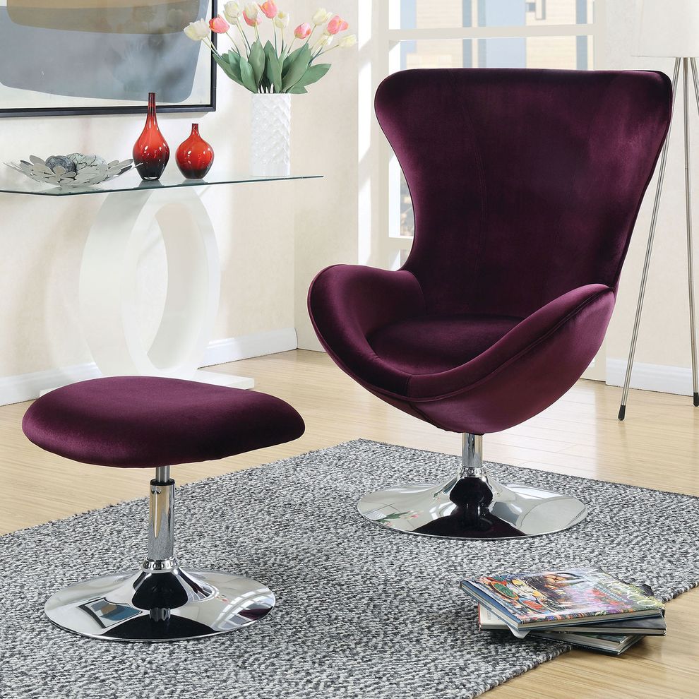 Purple accent / lounge chair w/ ottoman by Furniture of America