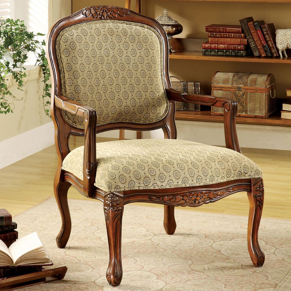 Antique Oak Traditional Accent Chair by Furniture of America