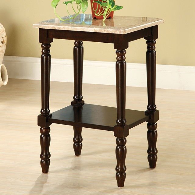 Dark cherry/ivory traditional rectangle stand by Furniture of America