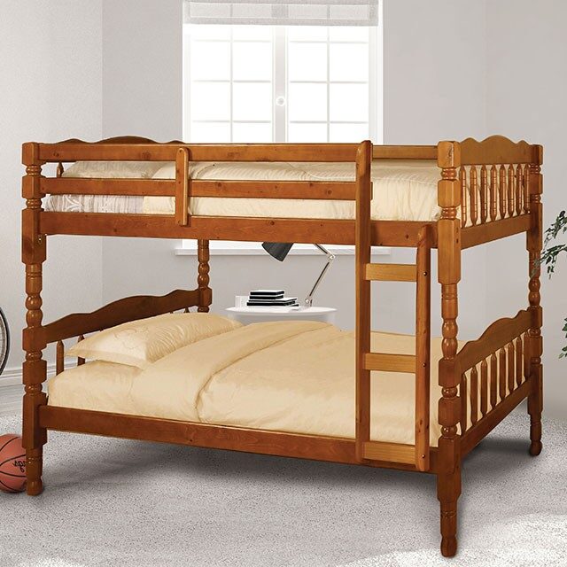 Twin/twin classic oak  finish bunk bed by Furniture of America