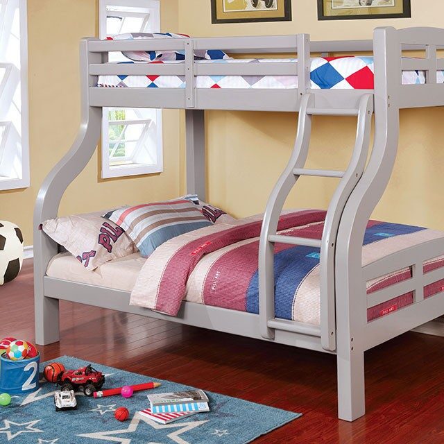 Twin/full bunk bed in gray finish by Furniture of America