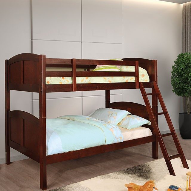 Twin/twin cottage style cherry finish bunk bed by Furniture of America
