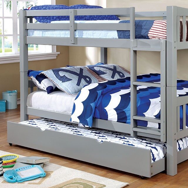 Full/full bunk bed in gray finish by Furniture of America