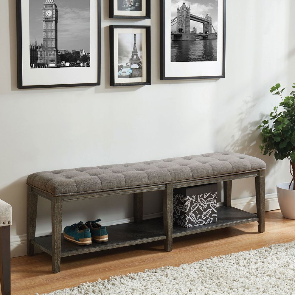 Gray Rustic Bench by Furniture of America