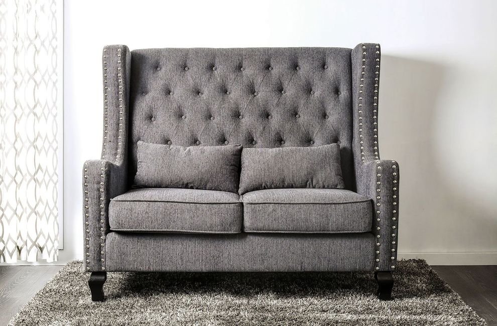 Wingseat / button tufted settee / lovseat by Furniture of America
