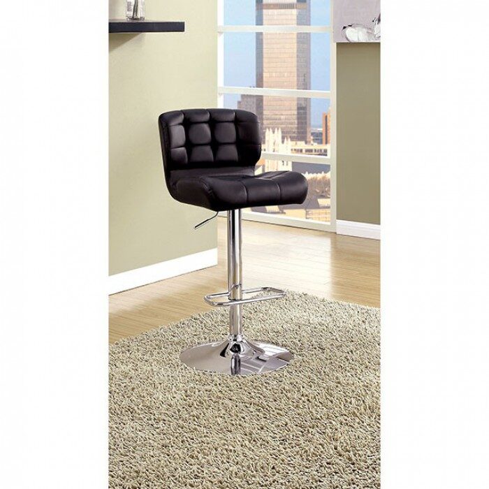 Black leatherette contemporary bar stool by Furniture of America