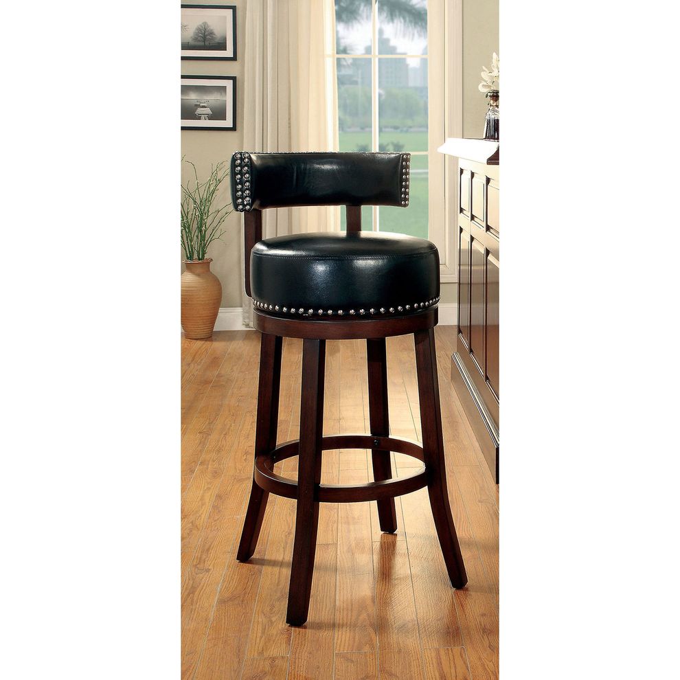 Dark Oak/Black  Contemporary Bar Stool by Furniture of America