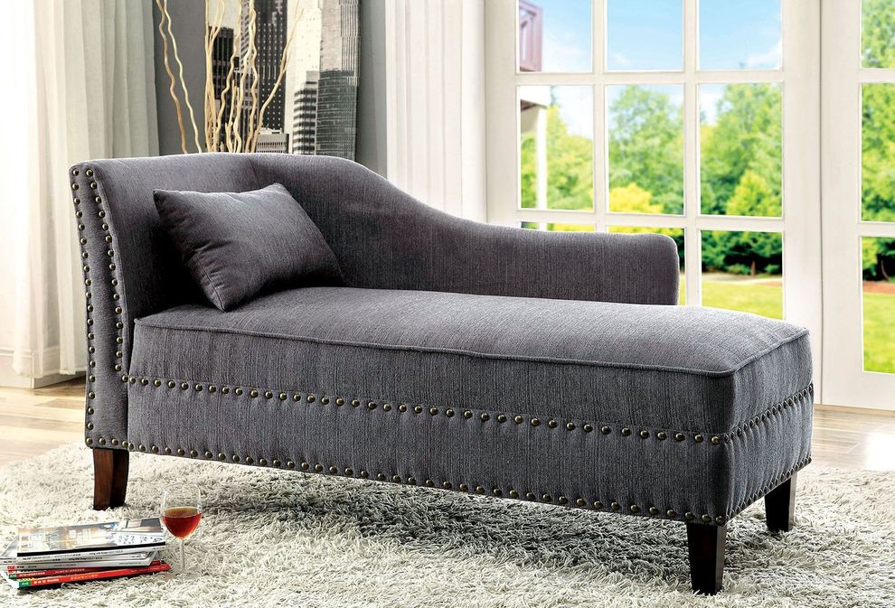 Gray Contemporary Chaise by Furniture of America