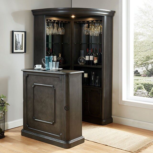 Gray traditional curio cabinet by Furniture of America