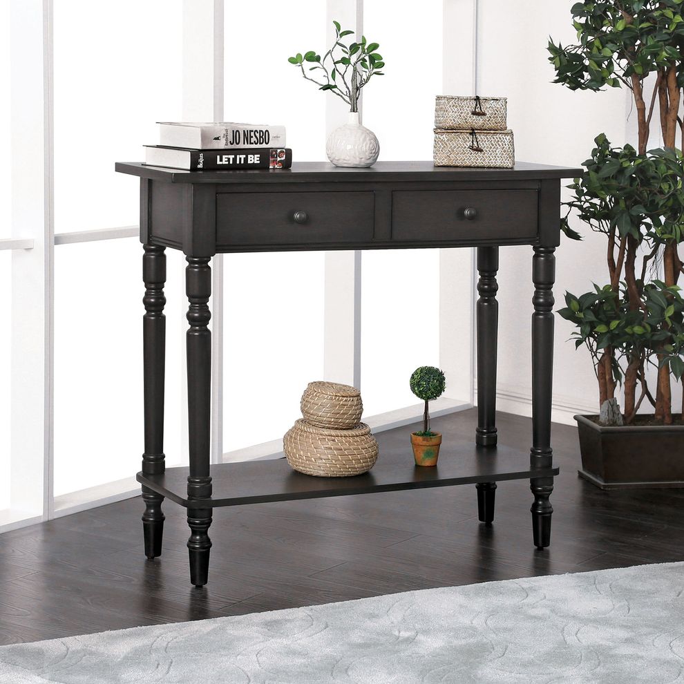 Gray transitional desk / side console table by Furniture of America