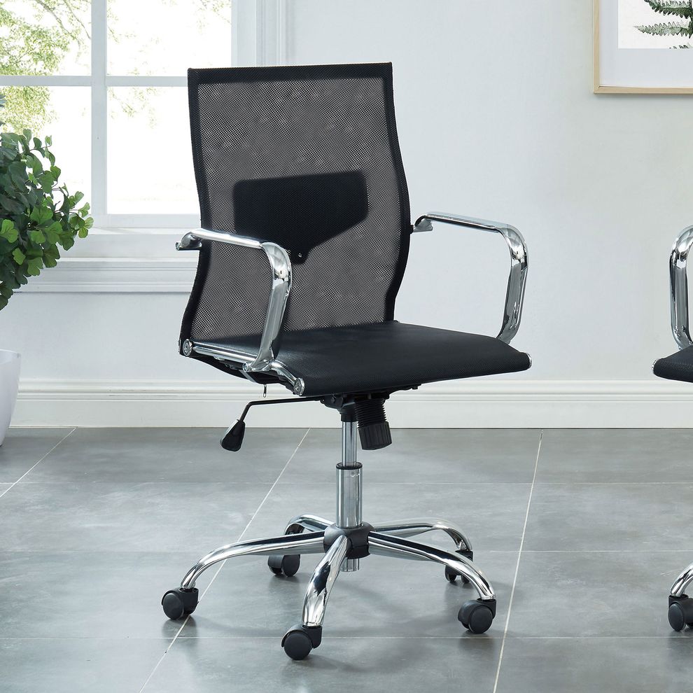 Black contemporary office chair by Furniture of America