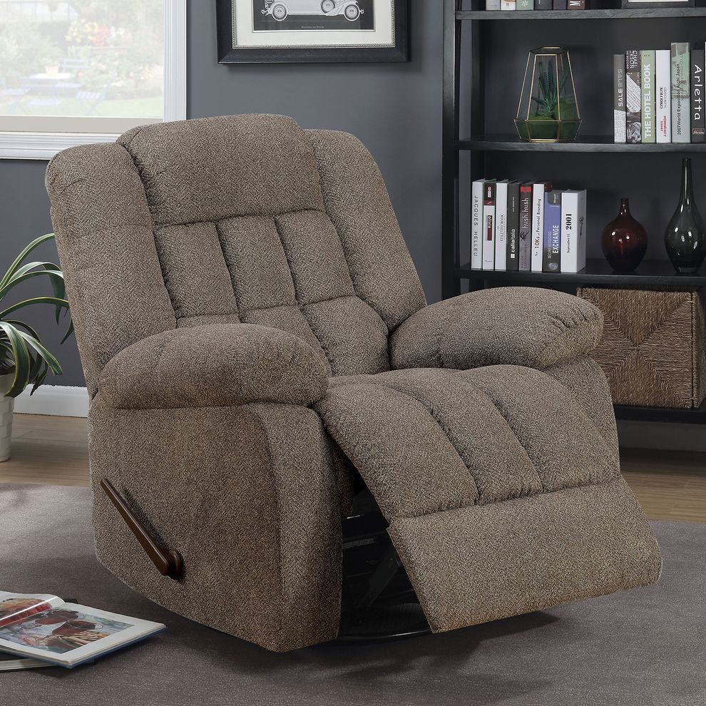 Traditional gray fabric recliner chair by Furniture of America