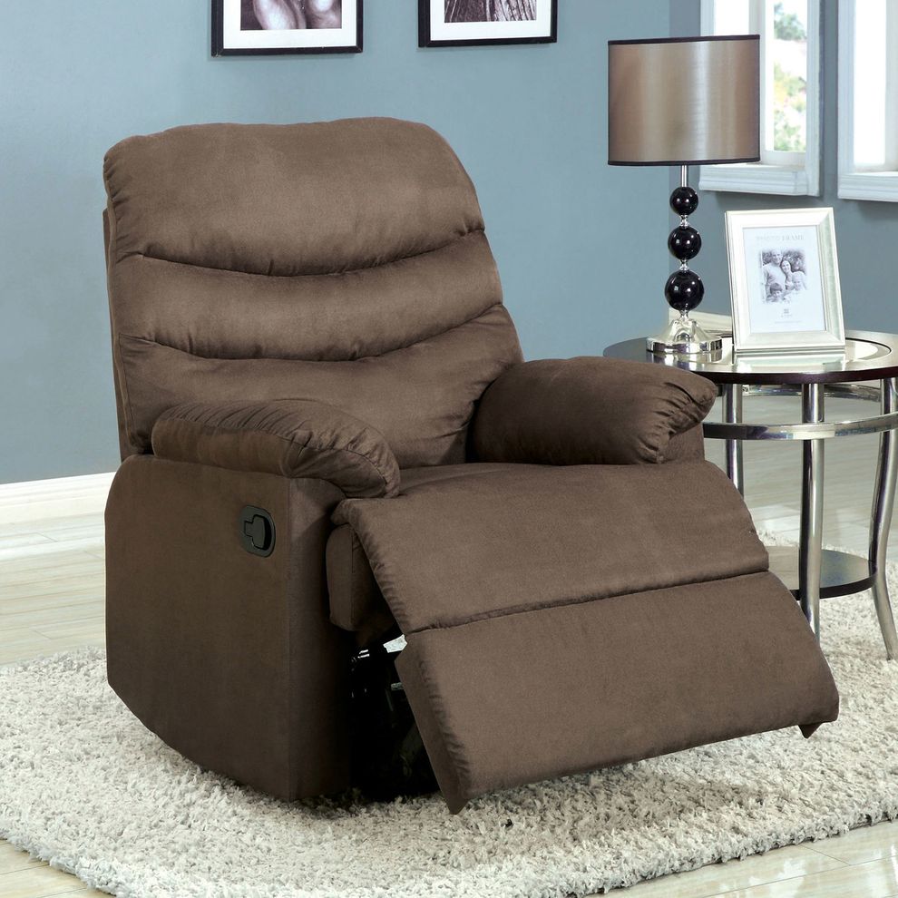 Comfortable gray recliner chair by Furniture of America