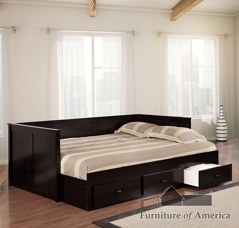 Black finished full size daybed by Furniture of America
