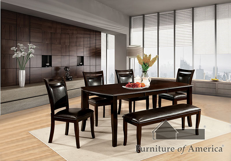 Dark cherry/espresso transitional dining table by Furniture of America