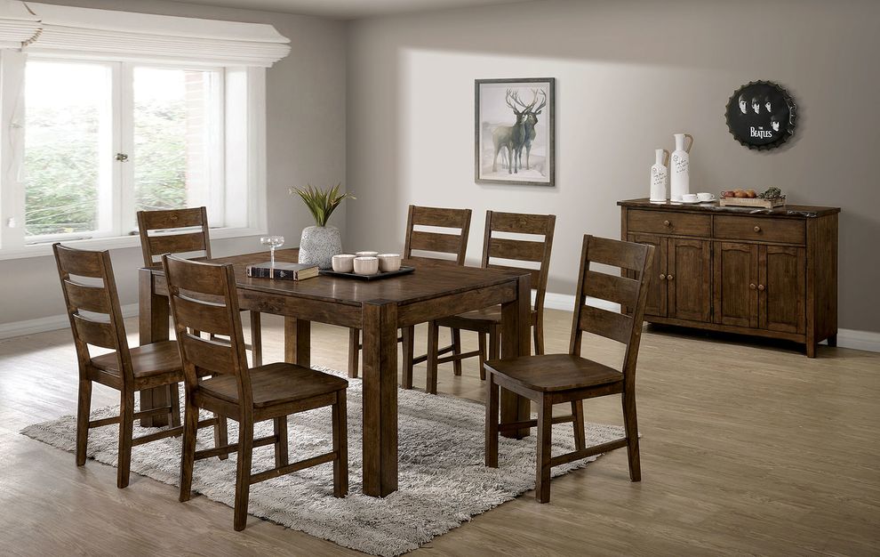 Rustic walnut stylish dining table by Furniture of America