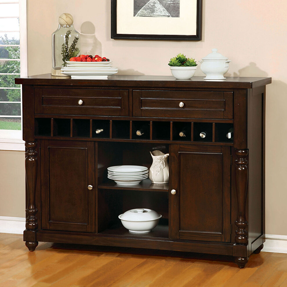Antique cherry transitional style server by Furniture of America