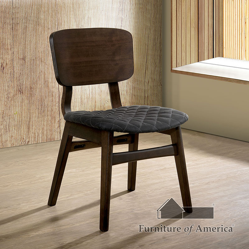 Black/light oak transitional dining chair by Furniture of America