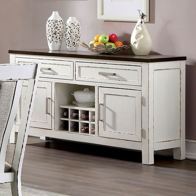 Two-tone look rustic style server by Furniture of America