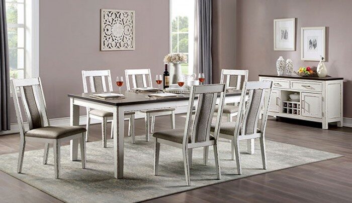 Two-tone look rustic style dining table w/ butterfly leaf by Furniture of America