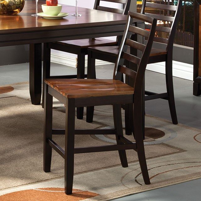 Acacia & espresso finish counter ht. chair by Furniture of America