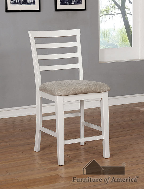 White panel back chairs counter ht. chair by Furniture of America
