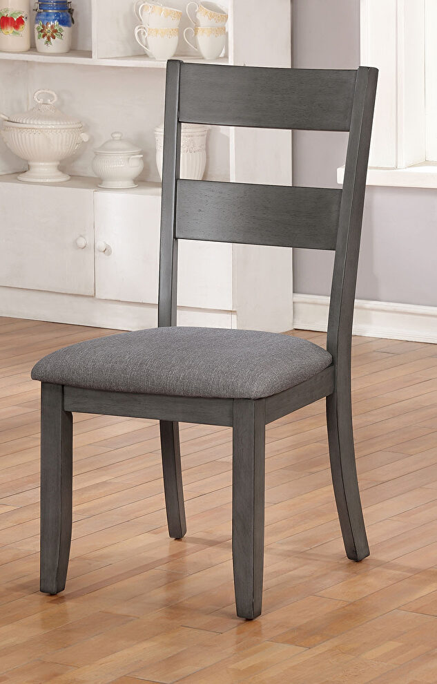 Gray finish padded fabric dining chair by Furniture of America