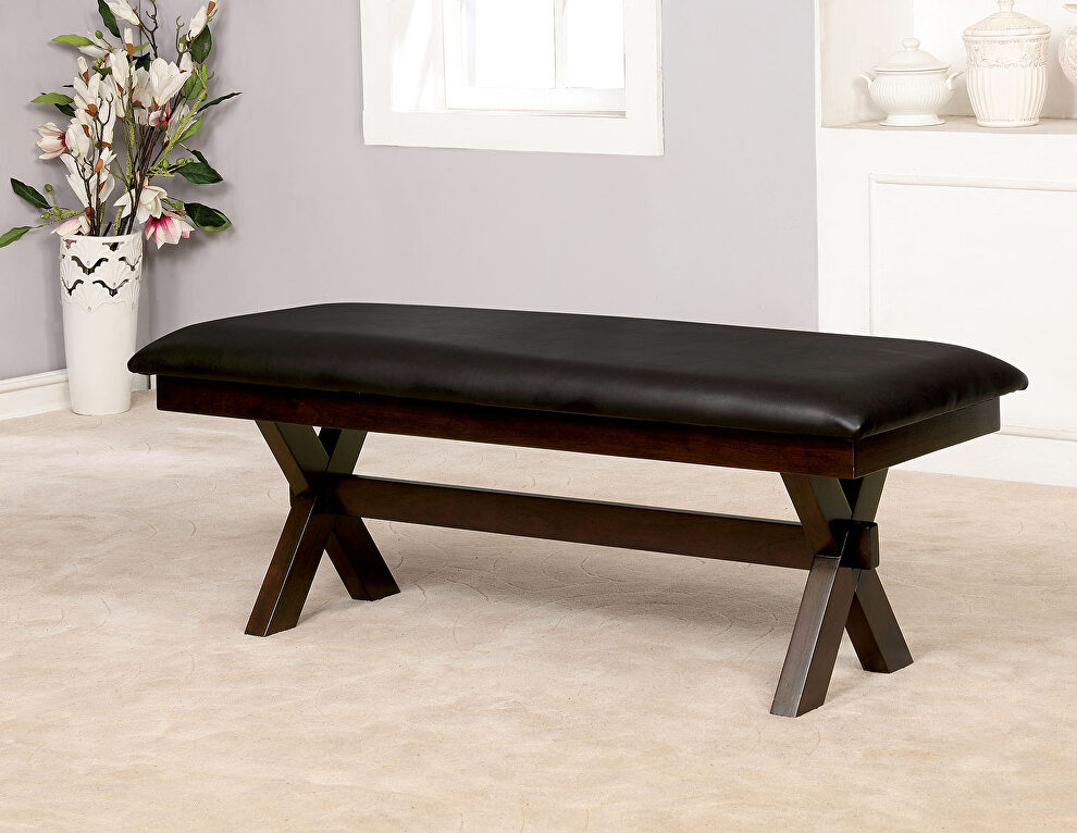 Dark cherry transitional bench by Furniture of America