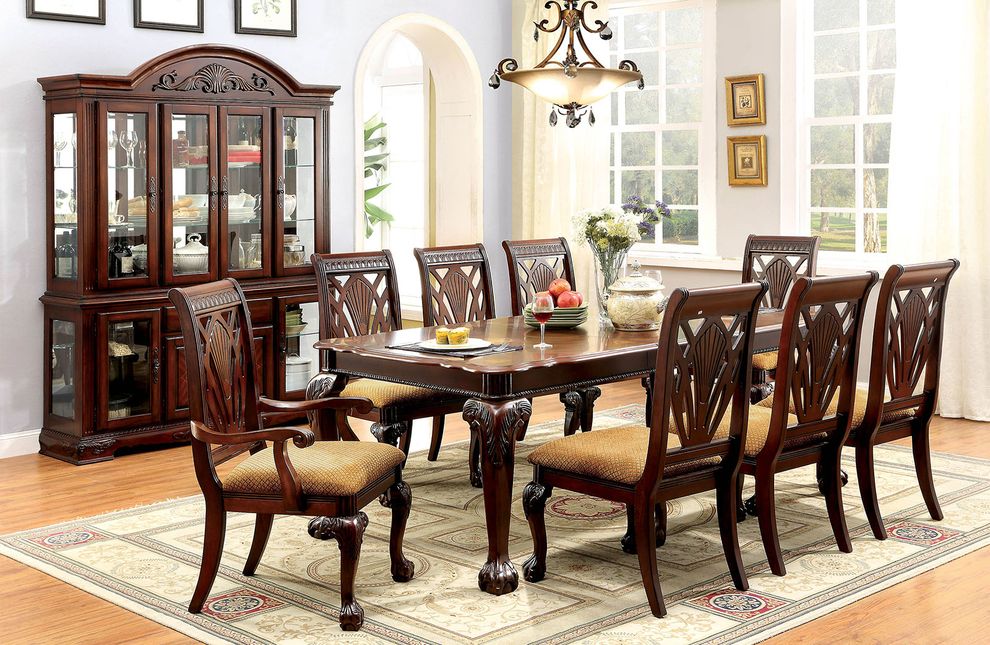 Cherry traditional dining table w/ 1x18 leaf by Furniture of America