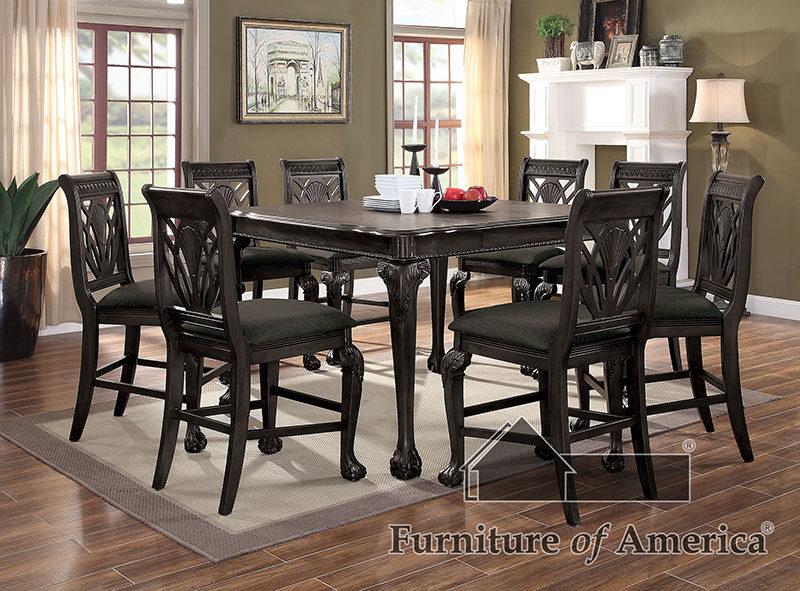 Dark gray traditional counter ht. table by Furniture of America