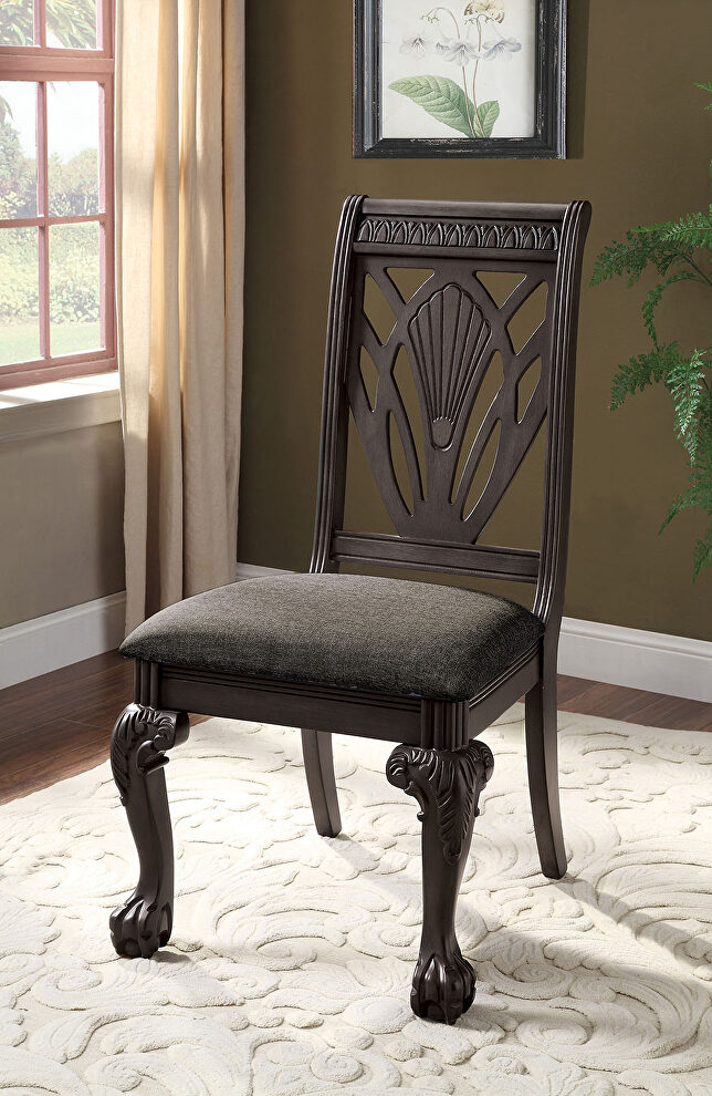 Dark gray traditional dining chair by Furniture of America