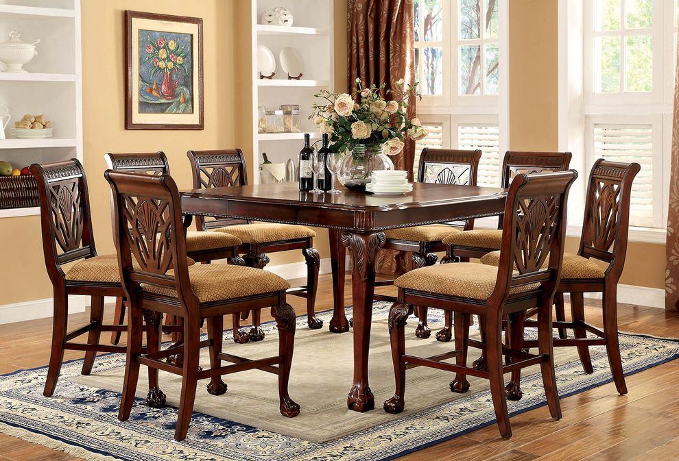 Cherry Traditional Dining Table in Counter Height by Furniture of America