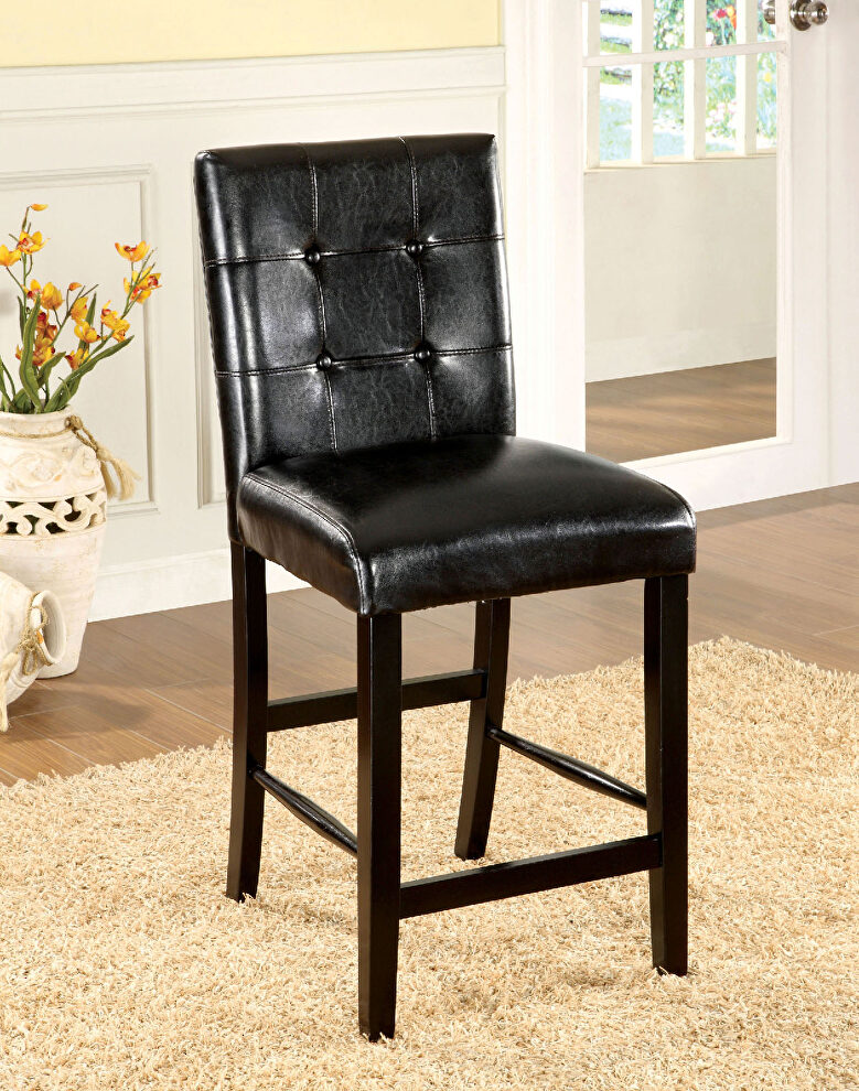 Black leatherette counter ht. chair by Furniture of America
