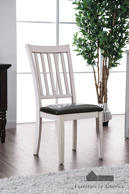 Espresso/white transitional dining chair by Furniture of America