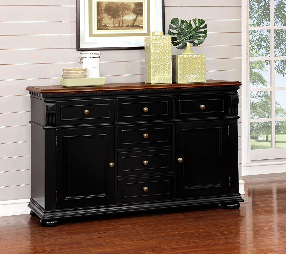 Black/ cherry wooden top server by Furniture of America