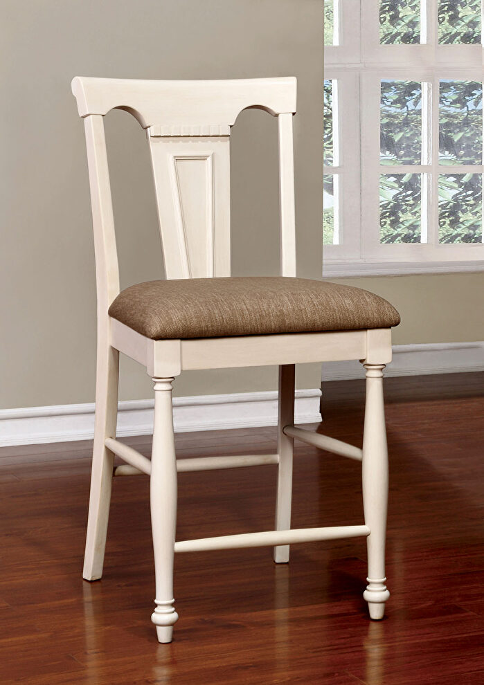 Tan padded fabric seat cushions counter ht. chair by Furniture of America