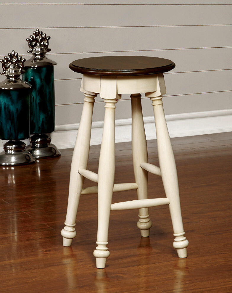 Off white/cherry cottage counter ht. stool by Furniture of America