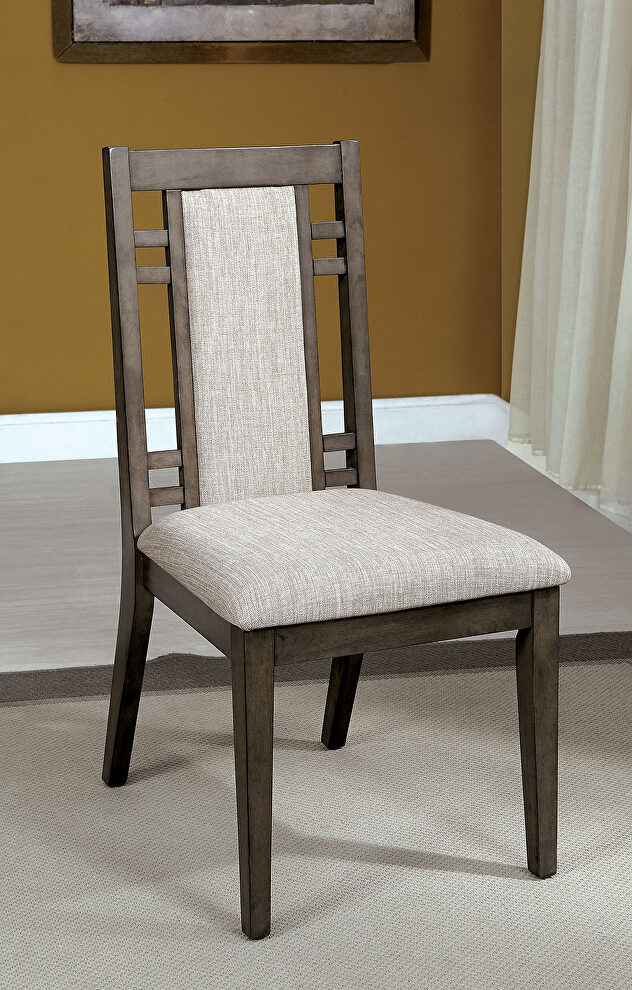 Weathered gray transitional side chair by Furniture of America